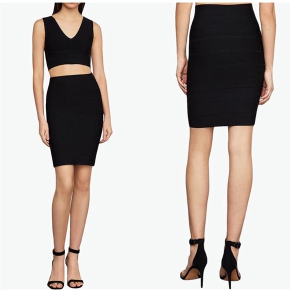 BCBG MaxAzria high waist bodycon pencil black skirt women’s small sexy - Picture 1 of 8